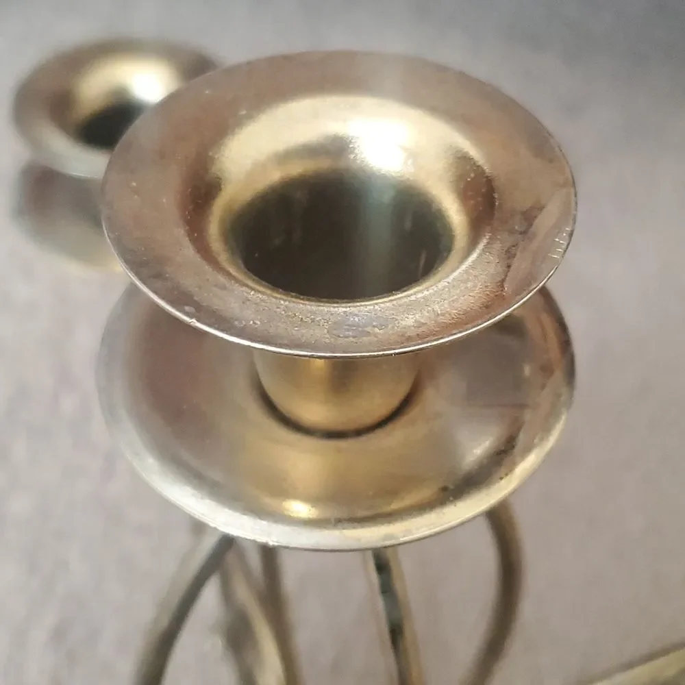 VTG Brass 5 Arm Candelabra 5 Taper Candle Holder | Ornate Statement Centerpiece